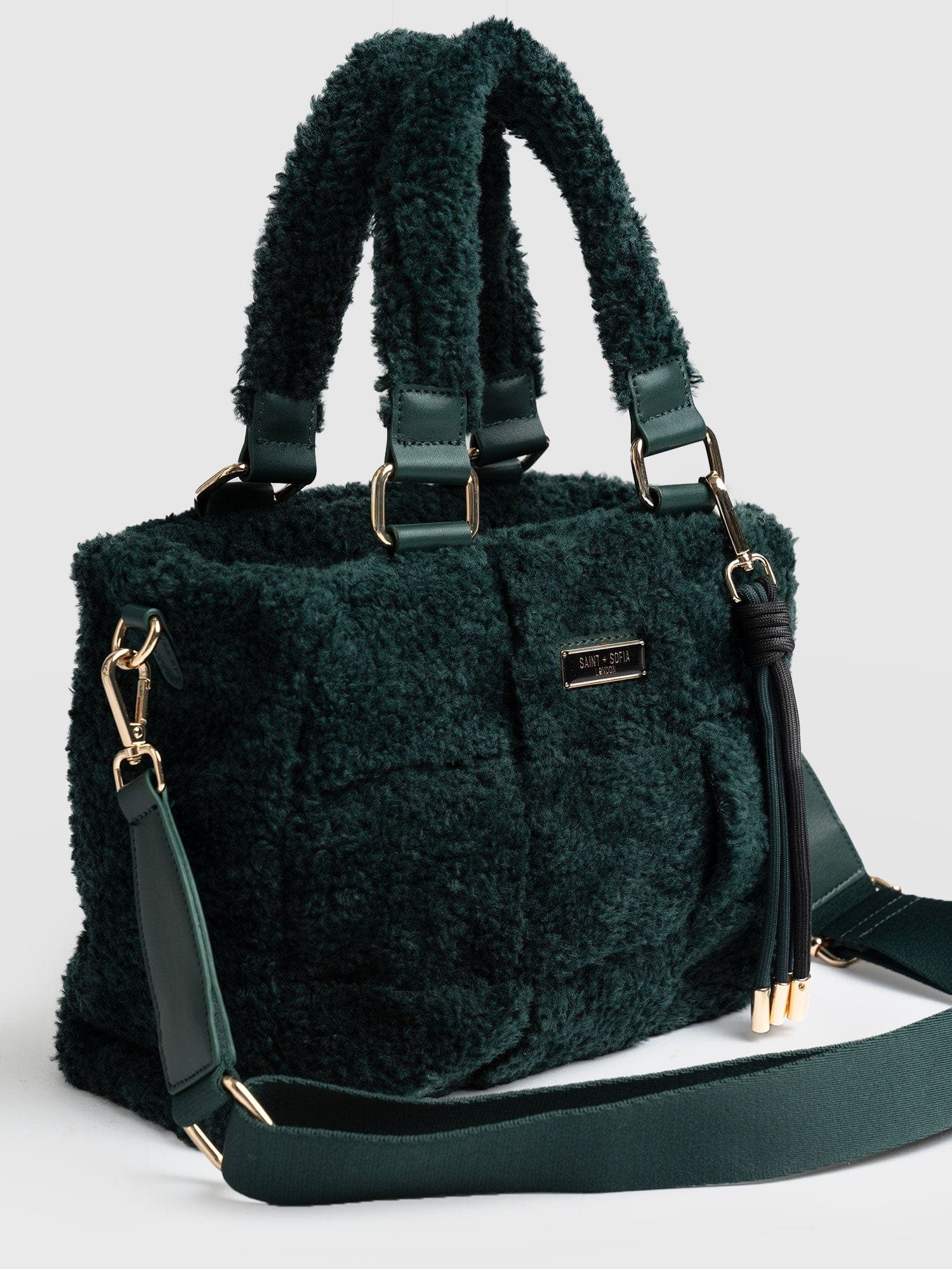 Teddy Woven Mini Penny Tote Bag Green - Women's Bags | Saint + Sofia® EU